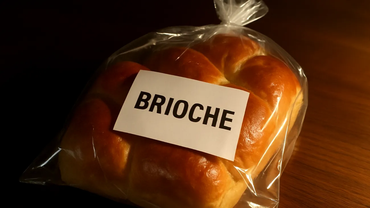 Verpackte Brioche"